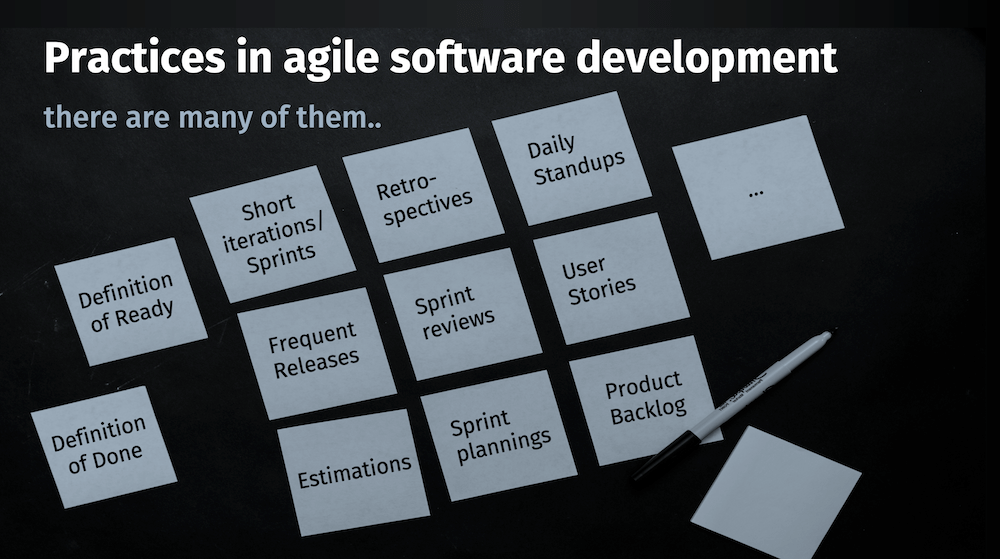 Practices in agile software development